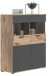 Vitrine >Mason< in nox oak/basalt grau - 110x122x37cm (BxHxT)