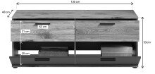 TV-Board >Mason< in nox oak/basalt grau - 130x53x47cm (BxHxT)