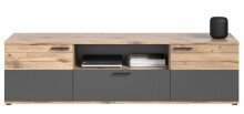 TV-Board >Mason< in nox oak/basalt grau - 194x53x47cm (BxHxT)