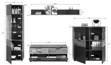 Wohnwand >Mason< in nox oak/basalt grau - 327x200x47cm (BxHxT)