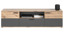 Wohnwand >Mason< in nox oak/basalt grau - 338x200x47cm (BxHxT)