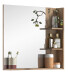 Wandspiegel >Mason< in nox oak/spiegelglas - 79x73x14cm (BxHxT)