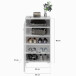 Schuhschrank >Linus< in weiß/weiß hochglanz - 55x96x37cm (BxHxT)