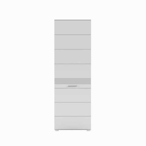 Garderobenschrank >Linus< in weiß/weiß hochglanz - 55x190x37cm (BxHxT)