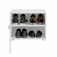 Sitzbank >Linus< in weiß/weiß hochglanz - 60x47x37cm (BxHxT)