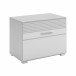 Sitzbank >Linus< in weiß/weiß hochglanz - 60x47x37cm (BxHxT)