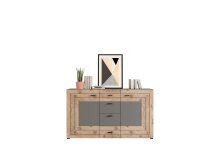Sideboard >Fayetteville I< in grau/grau - 160x90x40cm (BxHxT)