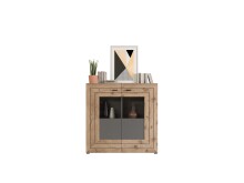 Highboard >Fayetteville I< in grau/grau - 120x117x37cm (BxHxT)