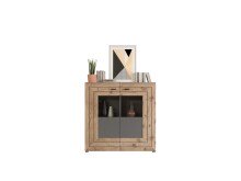 Highboard >Fayetteville I< in grau/grau - 120x117x37cm (BxHxT)