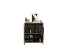 Highboard >Fayetteville I< in grau/grau - 120x117x37cm (BxHxT)