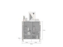 Highboard >Fayetteville I< in grau/grau - 120x117x37cm (BxHxT)