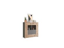 Highboard >Fayetteville I< in grau/grau - 120x117x37cm (BxHxT)