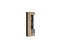 Vitrine >Fayetteville I< in grau/grau - 60x194x37cm...
