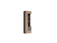 Vitrine >Fayetteville I< in grau/grau - 60x194x37cm...