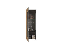 Vitrine >Fayetteville I< in grau/grau - 60x194x37cm (BxHxT)