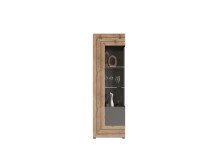 Vitrine >Fayetteville I< in grau/grau - 60x194x37cm (BxHxT)
