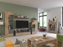 Stauraumschrank >Fayetteville I< in grau/grau - 60x117x37cm (BxHxT)