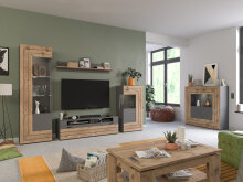 Stauraumschrank >Fayetteville I< in grau/grau - 60x117x37cm (BxHxT)