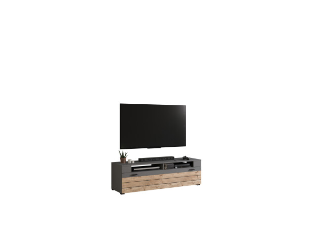 TV-Board >Fayetteville I< in grau/grau - 140x43x40cm (BxHxT)