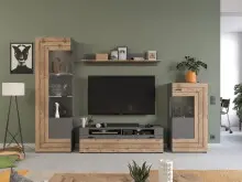 TV-Board >Fayetteville I< in grau/grau - 140x43x40cm (BxHxT)