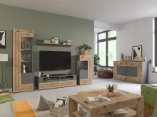 TV-Board >Fayetteville I< in grau/grau - 140x43x40cm (BxHxT)