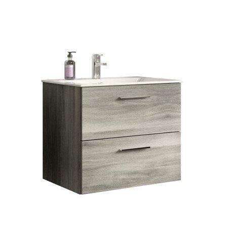 Waschtisch-Set >Yorktown I< in rauchsilber/rauchsilber - 60x52x44cm (BxHxT)