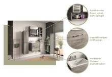 Waschtisch-Set >Yorktown I< in rauchsilber/rauchsilber - 60x52x44cm (BxHxT)