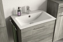 Waschtisch-Set >Yorktown I< in rauchsilber/rauchsilber - 60x52x44cm (BxHxT)