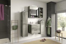 Waschtisch-Set >Yorktown I< in rauchsilber/rauchsilber - 60x52x44cm (BxHxT)