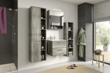 Waschtisch-Set >Yorktown I< in rauchsilber/rauchsilber - 60x52x44cm (BxHxT)