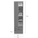 Garderobenschrank >Tennessee I< in eiche/grau - 54x190x35cm (BxHxT)