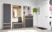 Garderobenschrank >Tennessee I< in eiche/grau - 54x190x35cm (BxHxT)