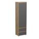 Garderobenschrank >Tennessee I< in eiche/grau - 54x190x35cm (BxHxT)