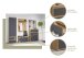 Kompaktgarderobe >Tennessee I< in eiche/grau - 90x189x39cm (BxHxT)