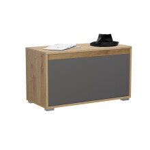 Sitzbank >Tennessee I< in eiche/grau - 76x44x35cm...