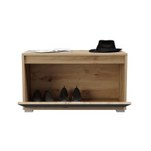 Sitzbank >Tennessee I< in eiche/grau - 76x44x35cm (BxHxT)