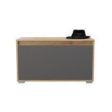 Sitzbank >Tennessee I< in eiche/grau - 76x44x35cm...