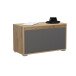 Sitzbank >Tennessee I< in eiche/grau - 76x44x35cm (BxHxT)