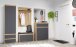 Garderoben-Set >Tennessee II< in eiche/grau - 145x190x35cm (BxHxT)