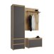 Garderoben-Set >Tennessee II< in eiche/grau - 145x190x35cm (BxHxT)