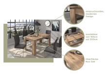 Esstisch >Twin Lakes I< in nox oak/nox oak - 200x76x90cm (BxHxT)