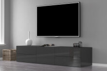 TV-Board >Mercogliano< in Anthrazit Hochglanz -...