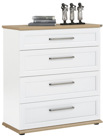 Kommode >Vermilion< in Weiß matt - 93x103.9x41.3cm (BxHxT)