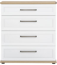 Kommode >Vermilion< in Weiß matt - 93x103.9x41.3cm (BxHxT)