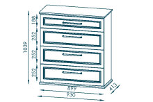 Kommode >Vermilion< in Weiß matt - 93x103.9x41.3cm (BxHxT)