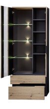 Vitrine >Meagan< in Artisan Eiche - 75x197x38cm (BxHxT)