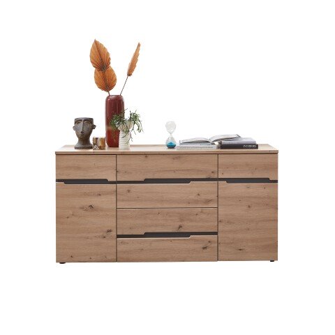 Sideboard >Meagan< in Artisan Eiche - 165x82x44cm (BxHxT)