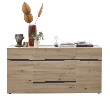 Sideboard >Meagan< in Artisan Eiche - 165x82x44cm (BxHxT)