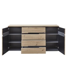 Sideboard >Meagan< in Artisan Eiche - 165x82x44cm (BxHxT)