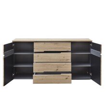 Sideboard >Meagan< in Artisan Eiche - 165x82x44cm (BxHxT)